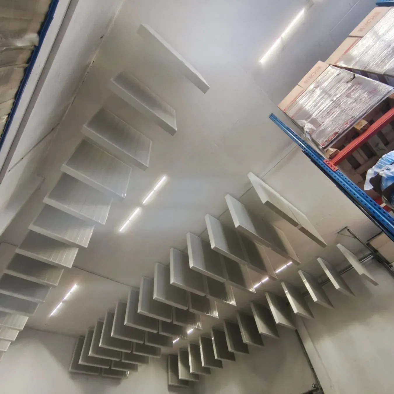 Akustische Behandlung einer Industriehalle für Excellpack